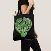 Vibrations Musical Liebe Green Heart Musiknote DJ Tasche (Von Nahem)