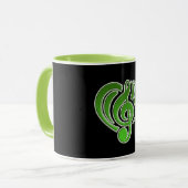 Vibrations Musical Liebe Green Heart Musiknote DJ Tasse (Vorderseite Links)