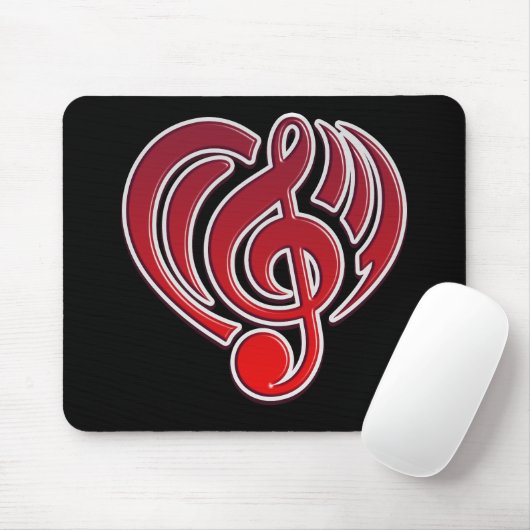 Vibrations Musical Liebe Red Heart Musiknote DJ Mousepad (Mit Mouse)