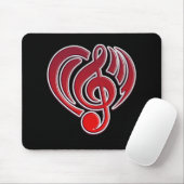 Vibrations Musical Liebe Red Heart Musiknote DJ Mousepad (Mit Mouse)