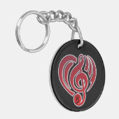 Vibrations Musical Liebe Red Heart Musiknote DJ Schlüsselanhänger (Vorderseite links)