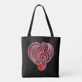Vibrations Musical Liebe Red Heart Musiknote DJ Tasche (Rückseite)