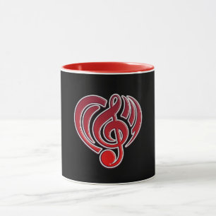 Vibrations Musical Liebe Red Heart Musiknote DJ Tasse