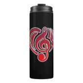 Vibrations Musical Liebe Red Heart Musiknote DJ Thermosbecher (Vorderseite)