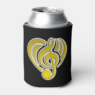Vibrations Musical Love Yellow Heart Noten DJ Dosenkühler