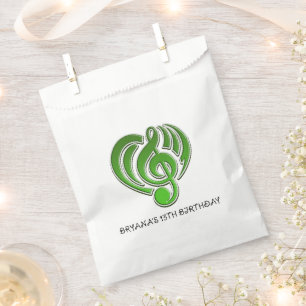 Vibrations Musicalische Liebe Grünes Herz Musiknot Geschenktütchen