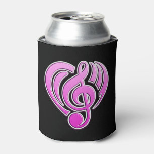 Vibrations Musikalische Liebe Rosa Herz Musiknote Dosenkühler