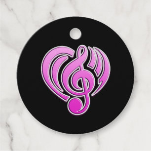 Vibrations Musikalische Liebe Rosa Herz Musiknote Geschenkanhänger