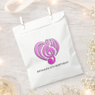 Vibrations Musikalische Liebe Rosa Herz Musiknote Geschenktütchen