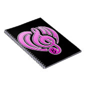 Vibrations Musikalische Liebe Rosa Herz Musiknote Notizblock (Rechte Seite)
