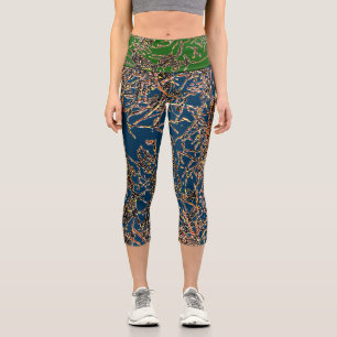 VIBRATIÖSE Capris in PRUSSIANISCHEM BLAU/GRÜN