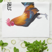 Vibriant gefärbter Hahn "strutting it's Zeug" Geschirrtuch (Gefaltet)