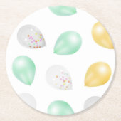 Vibrierende 3D-Balloons Paper-Untersetzer Runder Pappuntersetzer (Vorderseite)