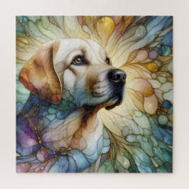 Vibrierende abstrakte Kunst in Labrador Puzzle