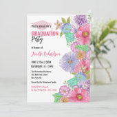 Vibrierende Aquarellblüten und Abschluss im Grünen Einladung (Stehend Vorderseite)