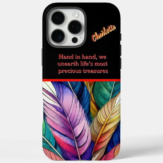 Vibrierende Aquarellfedern in einem künstlerischen Case-Mate iPhone Hülle (Rückseite)