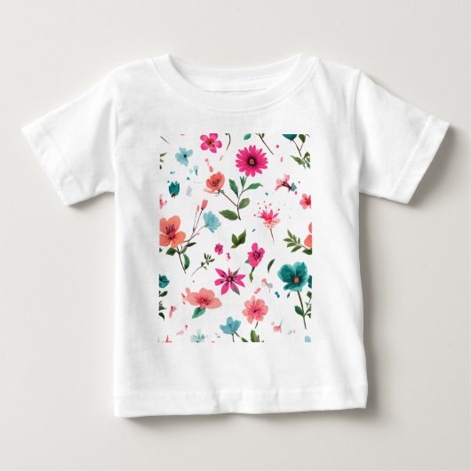Vibrierende Blumenmuster Art Baby T-shirt (Vorderseite)