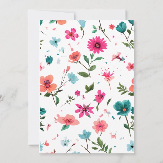 Vibrierende Blumenmuster Art Einladung (Vorderseite)