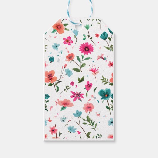 Vibrierende Blumenmuster Art Geschenkanhänger (Vorderseite)