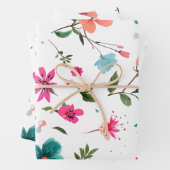 Vibrierende Blumenmuster Art Geschenkpapier Set (Beispiel)