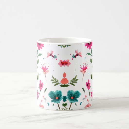 Vibrierende Blumenmuster Art Kaffeetasse (Mittel)