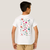 Vibrierende Blumenmuster Art T-Shirt (Schwarz voll)