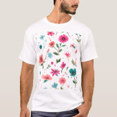 Vibrierende Blumenmuster Art T-Shirt (Vorderseite)