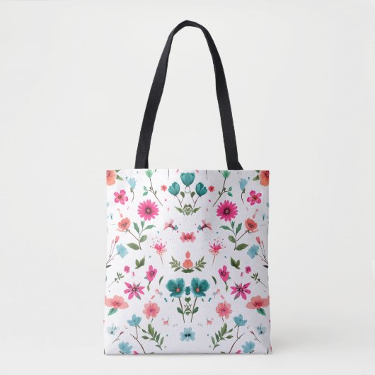 Vibrierende Blumenmuster Art Tasche (Vorderseite)