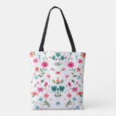 Vibrierende Blumenmuster Art Tasche (Rückseite)
