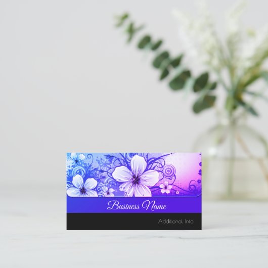 Vibrierende BlumenVisitenkarte Visitenkarte (Stehend Vorderseite)