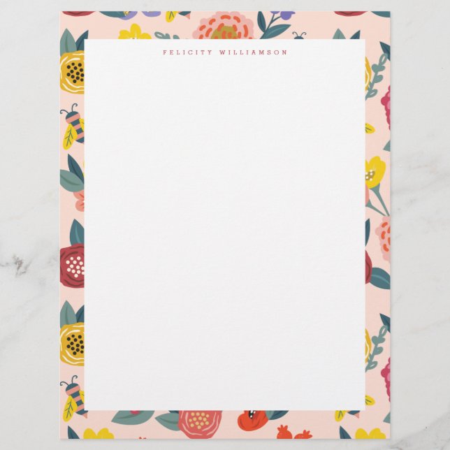 Vibrierende BlumenWildblumen u. Briefbogen (Vorderseite)