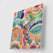 Vibrierende Blütenexplosion: Uhr der Wasserfarbenw (Winkel)