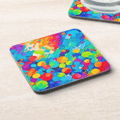 Vibrierende Circle Dance Art Getränkeuntersetzer (Linke Seite)