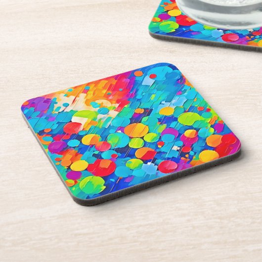 Vibrierende Circle Dance Art Getränkeuntersetzer (Linke Seite)