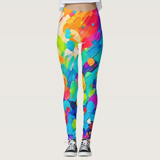 Vibrierende Circle Dance Art Leggings (Vorderseite)