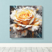 Vibrierende farbenfrohe Rose Leinwanddruck (Insitu (Holzboden))