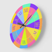 Vibrierende Farbrad-große römische Ziffern Große Wanduhr (Winkel)