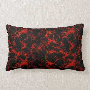 Vibrierende gepunktete rote und schwarze Flammen Lendenkissen