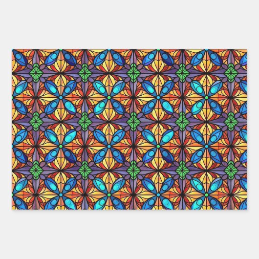 Vibrierende Gestaltungselemente aus Hartglas Geschenkpapier Set (Vorderseite)