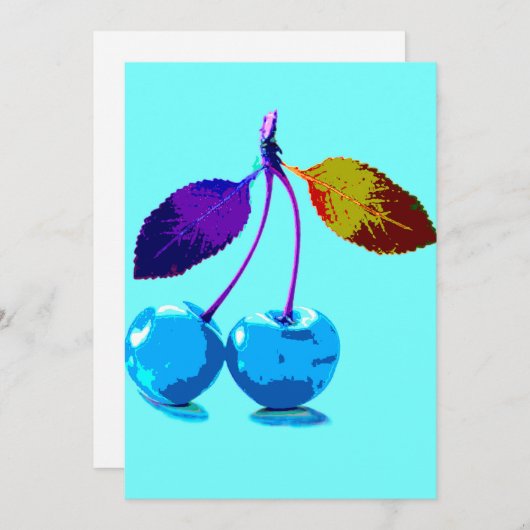 Vibrierende hellblaue Kirschkarte Feiertagskarte (Vorne/Hinten)