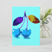 Vibrierende hellblaue Kirschkarte Feiertagskarte (Stehend Vorderseite)