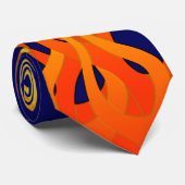 Vibrierende laufende Flammen auf Marine-Blau Krawatte (Gerollt)