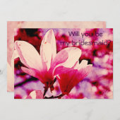 Vibrierende lila und rosa Magnolie Einladung (Vorne/Hinten)