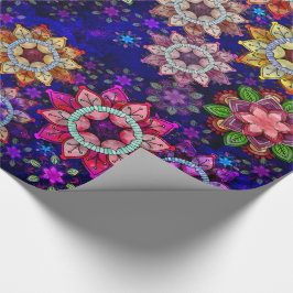 Vibrierende Mandalas von Wasserfarben Geschenkpapier