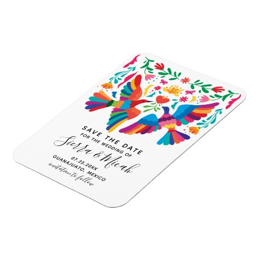 Vibrierende Mexikanerin Inspirred Save the Date Magnet (Linke Seite)