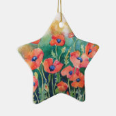 Vibrierende Mohnblumen Keramikornament (Rechts)