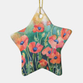 Vibrierende Mohnblumen Keramikornament (Links)
