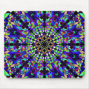 Vibrierende Mosaik-Mandala Mousepad
