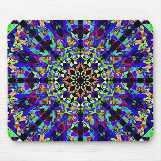 Vibrierende Mosaik-Mandala Mousepad (Vorne)