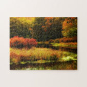Vibrierende Poconos Herbst-Szene Puzzle (Horizontal)